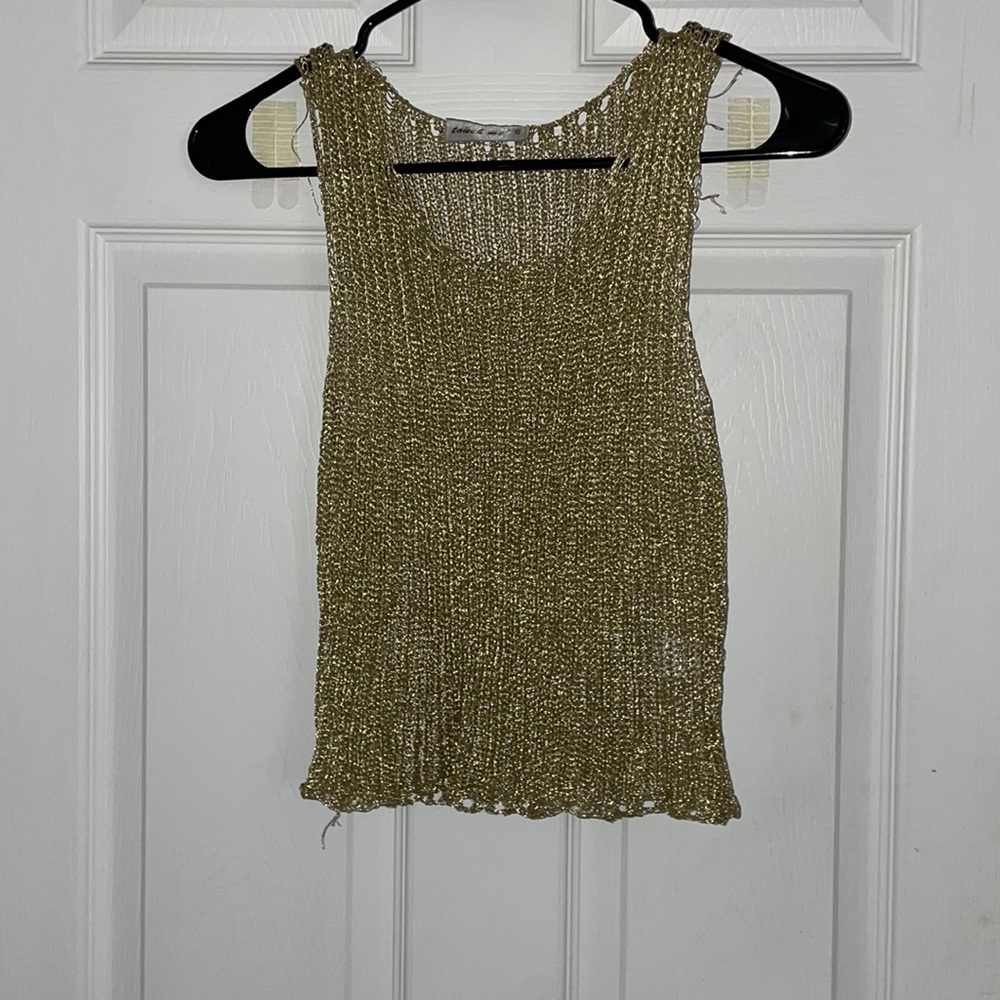 Gold mesh top